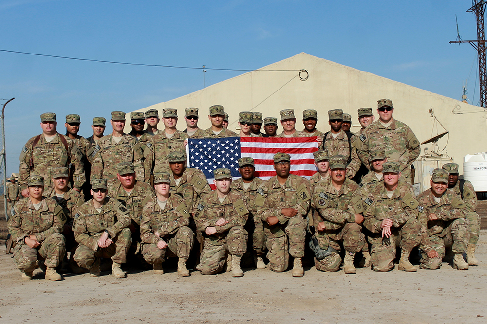 Soldiers take a moment during deployment for a pic